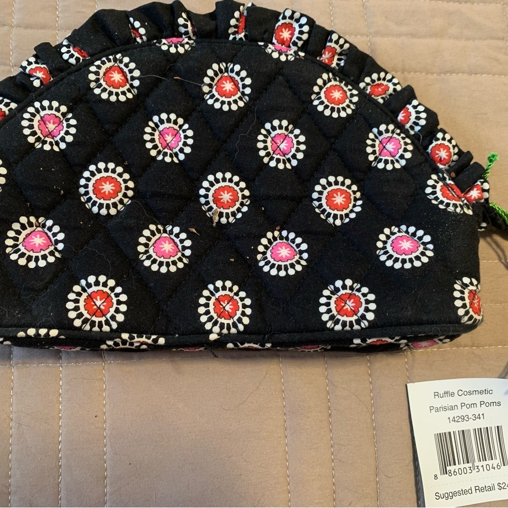 Vera Bradley Parisian Pom Poms ruffle cosmetic